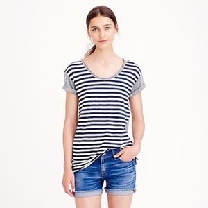 J.Crew Striped Colorblock VTG Scoop Neck T-Shirt